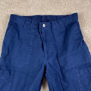 Carhartt Men's Navy Blue Cargo Pants Size S Regular Fit Cotton Blend Workwear